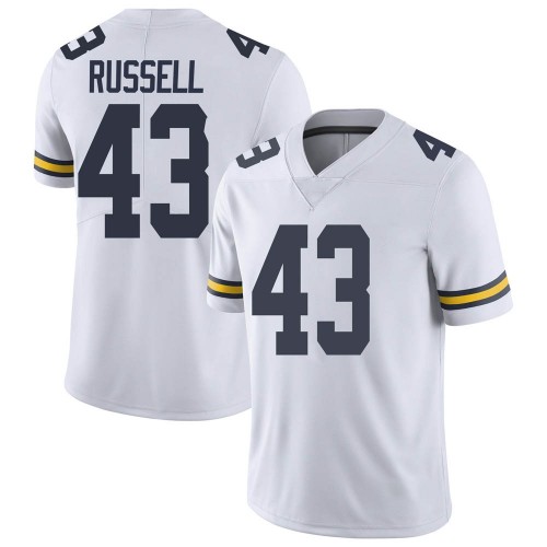 Andrew Russell Michigan Wolverines Men's NCAA #43 White Limited Brand Jordan College Stitched Football Jersey QVO2454IL